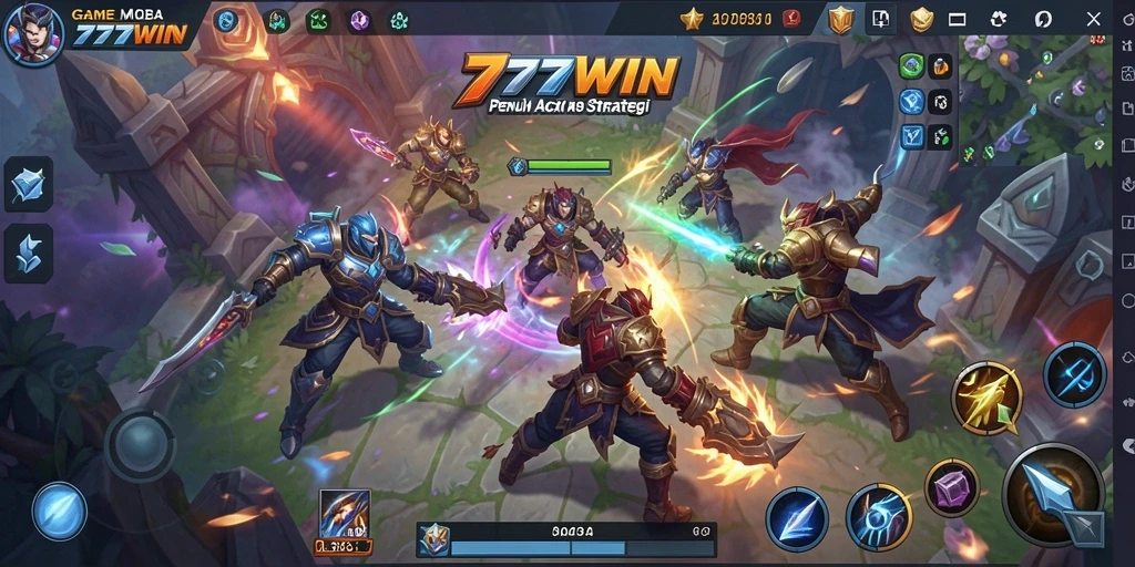 Gameplay seru di 777WIN dengan aksi MOBA yang intens.