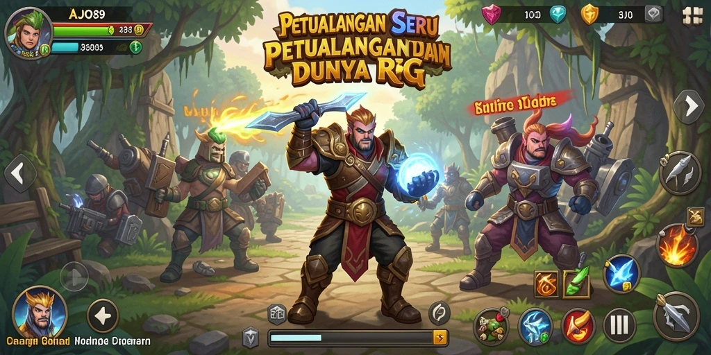 Tangkapan layar AJO89 menampilkan pertarungan seru dalam dunia RPG yang menawan.
