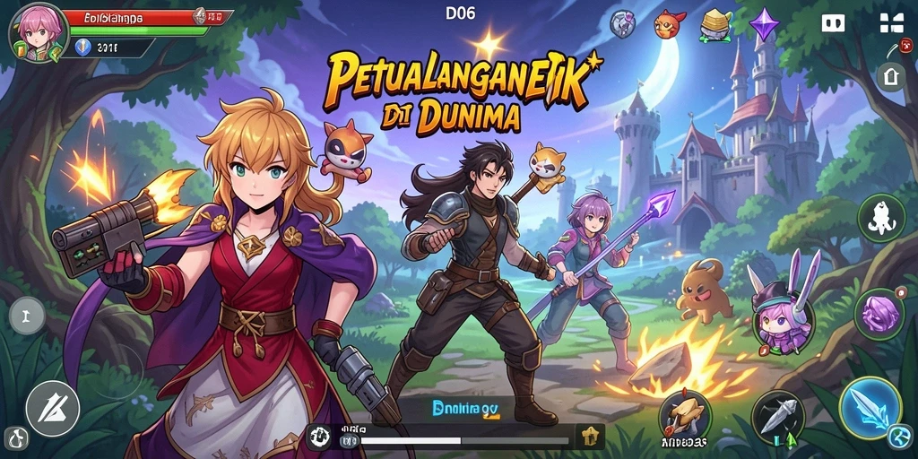 Tampilan gameplay D06 menampilkan pertarungan karakter Anime yang mendebarkan.