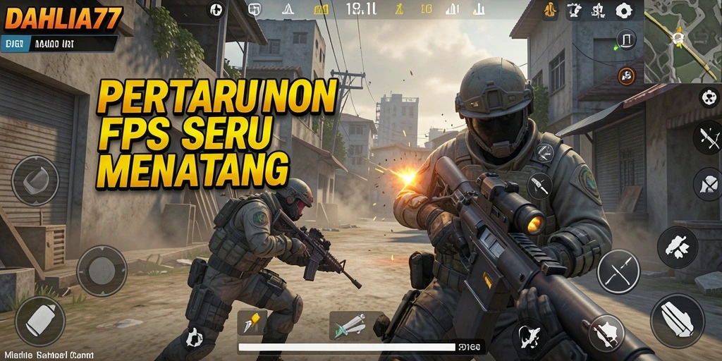 Screenshot menampilkan aksi seru dalam game FPS DAHLIA77.