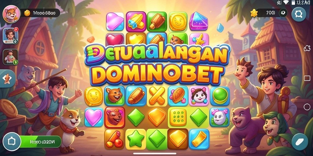 Screenshot gameplay DOMINOBET menampilkan serunya mencocokkan simbol.