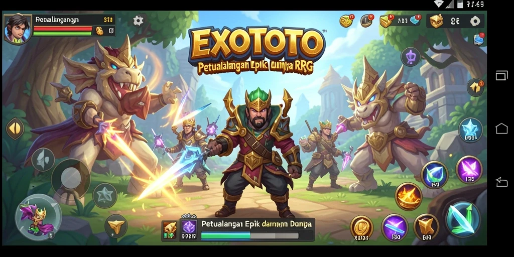Tampilan gameplay <strong>EXOTOTO</strong> yang seru dan penuh aksi dalam pertarungan.
