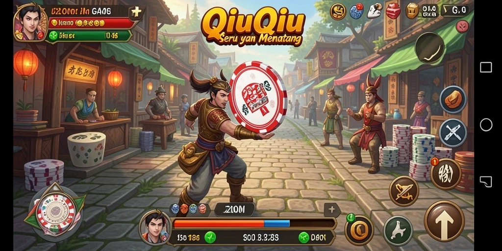 Tampilan gameplay QiuQiu yang menarik dan interaktif.