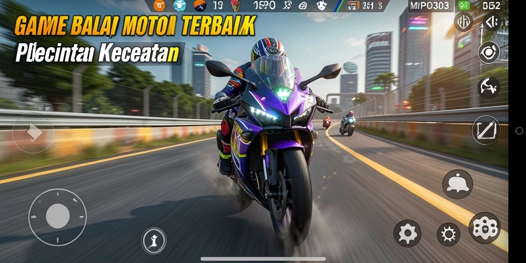 Gameplay seru dan menegangkan dalam balap motor.