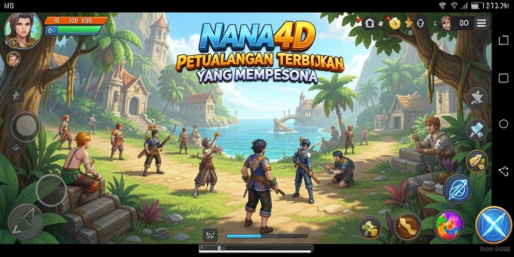 Screenshot gameplay NANA4D yang menampilkan petualangan menarik di dunia terbuka.