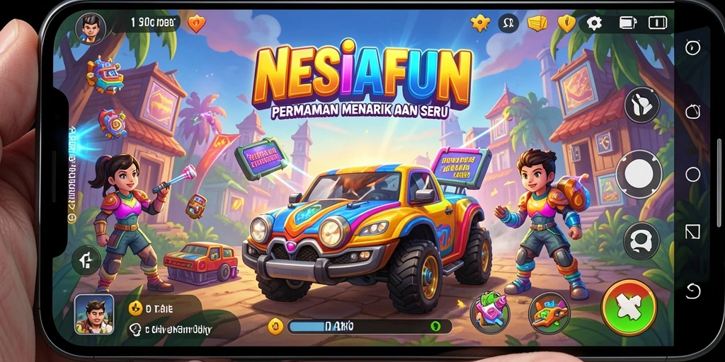 Screenshot gameplay NESIAFUN menunjukkan aksi seru dalam permainan Arcade.