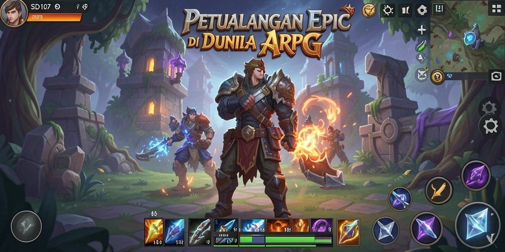 Tampilan gameplay ARPG yang mendebarkan dengan aksi pertarungan yang epik.