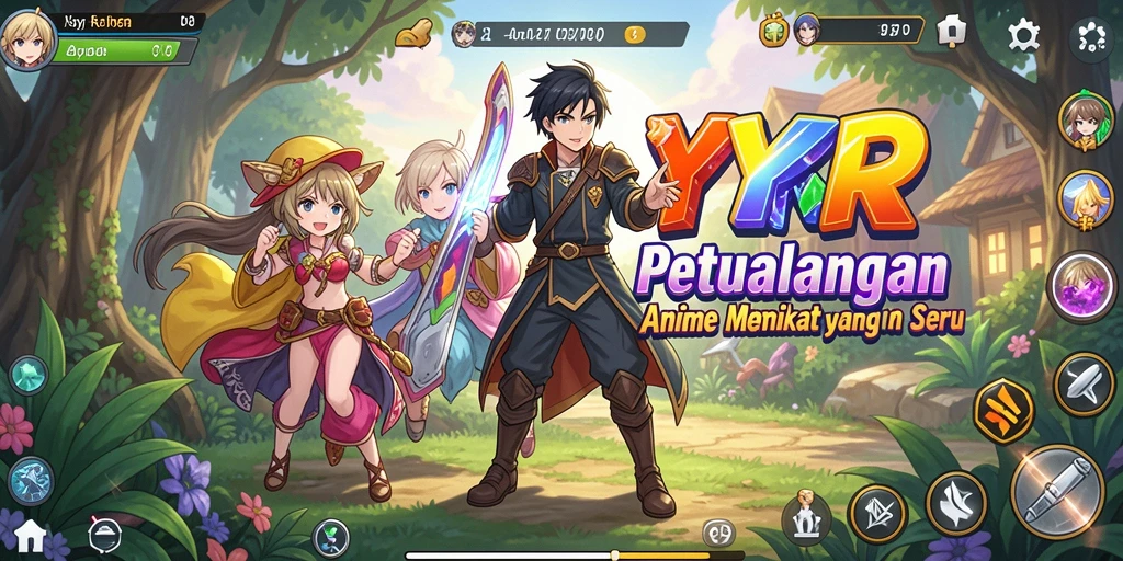 Tampilkan screenshot gameplay YYRR yang menakjubkan dengan karakter Anime.
